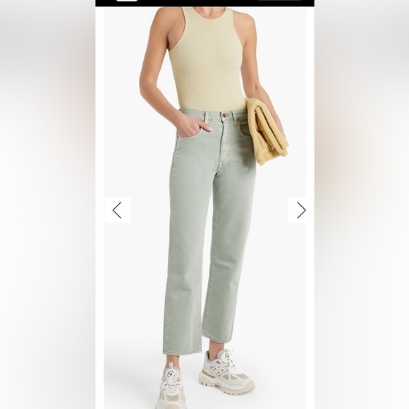 SLVRLAKE London high-rise straight-leg jeans. Pale green Size 24 - Picture 2 of 15